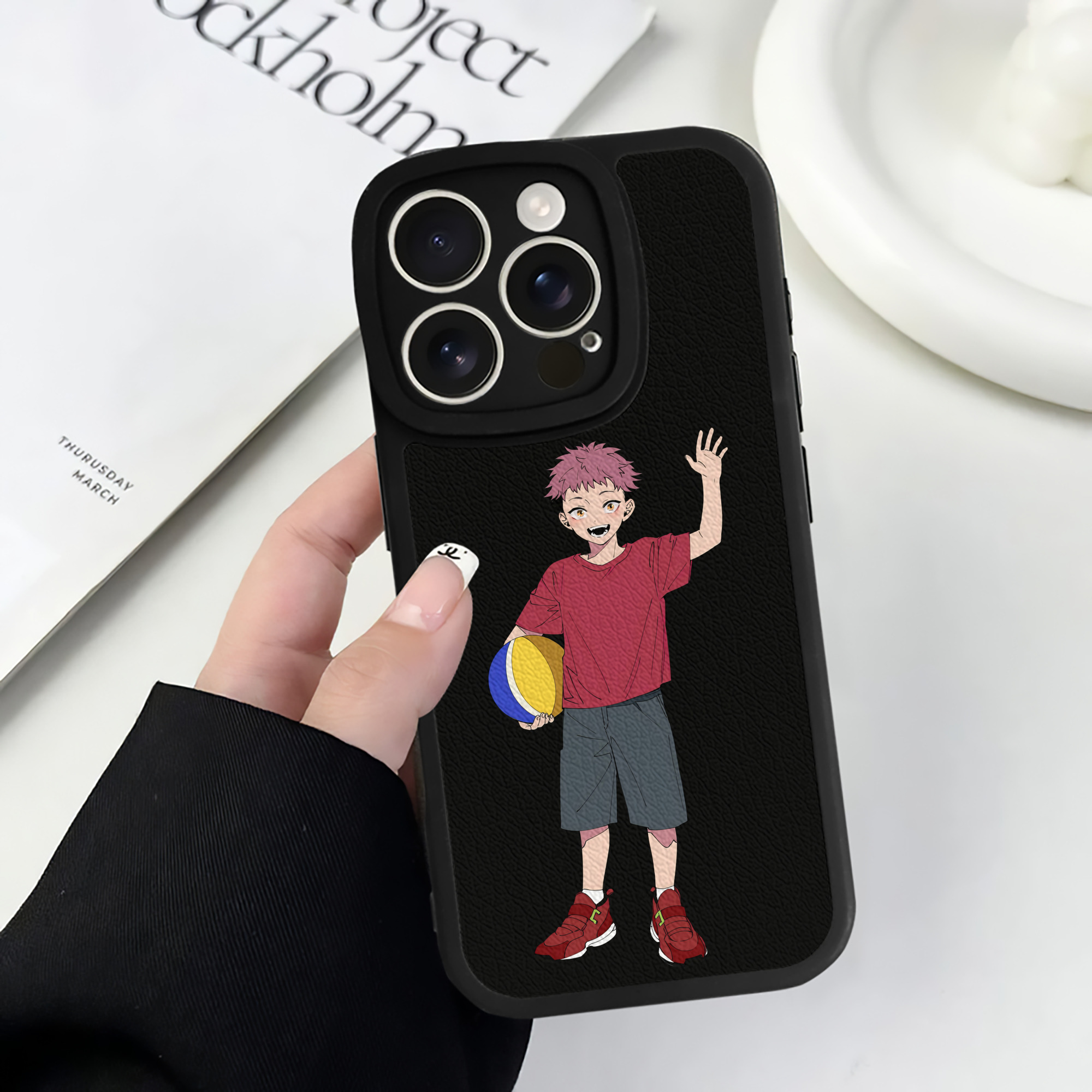 （画像用） 呪術廻戦 Jujutsu Kaisen 【iPhone 16シリーズ対応】シリコンスマホケース（レザー調） 材質：シリコン